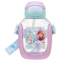 ☆ 아나운서와 눈의 여왕 25 ☆ 원 푸시 빨대 병 물통 빨대 아이 클리어 병 빨대 병 원 푸시 약 500ml 530ml 소녀 소년 아이 키즈 캐릭터 상품 세련된 귀여운 스케이터 SKATER