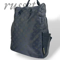 【B4215】 russet ラシット リュックサック レディース モノグラム 総柄 ダブルファスナー 大容量 ナイロン レザー サイドポケット