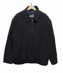 【希少】90s DOCKERS 襟レザー 裏フリース ドリズラージャケット 黒L 希少】90s DOCKERS 襟レザー 裏フリース ドリズラージャケット 黒L