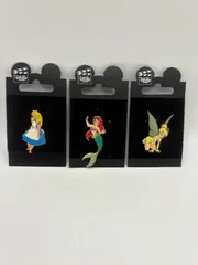 ディズニー ピンバッジ 3点セット アリス アリエル ティンカーベル Disney Store ピンズ
