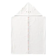 新品 フード付きバスタオル バスタオルローブ パステルホワイト 日本製
