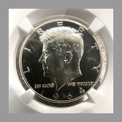 銀貨2枚セット（2019年アメリカ 10セント プルーフ銀貨PF70UC & 1964年