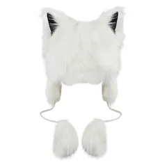 【新品】 [IPENNYE] レディース ニット帽 ファーハット キャップ 防寒帽子 キツネ耳 耳あて付 かわいい 秋冬 保温 防風 フェイクファー 裏起毛 小顔効果 あったかい ぼうし 裏ボア帽子 厚手 スキー スノボ 女の子 おしゃれ 冬帽子 防寒対策 1