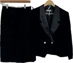 ZM1700 【美品】RIFANNEリファンネ　TOKYO SOIR東京ソワール　セレモニースーツジャケットスカートセットアップ　ベロア　ブラック　レディース　13サイズ