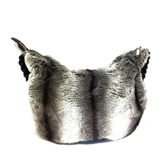 LAURAASHLEY(ローラアシュレイ) ショルダーバッグ - 白×ダークグレー レザー、ファー