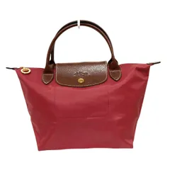 LONGCHAMP(ロンシャン) ハンドバッグ ル・プリアージュオリジナル L1621089 レッド×ダークブラウン 折りたたみ レザー