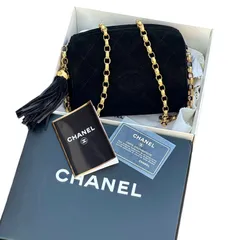 超美品◆本物CHANELシャネルヴィンテージVintageマトラッセフリンジココマークCC金具ゴールドビジューチェーンカメラショルダーバッグ黒金