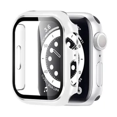 【在庫処分】対応 アップルウォッチ カバー Series SE3/SE2/SE/6/5/4 44mm 保護 メッキ加工 Apple Watch ケース 二色 ガラスフィルム 一体型 アップルウォッチ ケース PC素材 日本旭硝子材 二重構造 耐衝撃 Apple