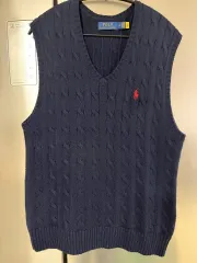 ポロラルフローレン ケーブル ニット ベスト ネイビー M