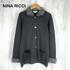 NINA RICCI ニナリッチ ステンカラー モヘア ウール ニット ジャケット グレーのサムネイル