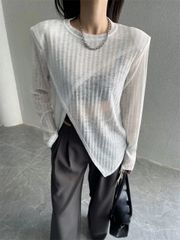 美品】パブリックトウキョウ ハイネックダブルヨークシャツ とろみ 
