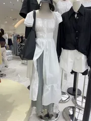 カジュアル シングルブレスト 無地 ワンピース[K](T)