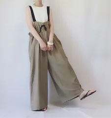 ロングパンツ パンツ丈 オールインワンサロペット[K](T)