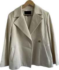 ZM1700 【美品】UNTITLEDアンタイトル　ショートコートウールコート　アウター　ホワイト　レディース　2サイズ