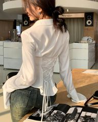 大島紬リメイク…✿…スタンドカラー、キーネックの爽やかチュニック