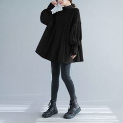美品 FRAMeWORK 裾ドロストスタンドカラー シャツ リネン ブラック