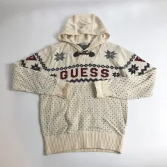 ゲス アイボリー フーディー ニット L