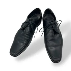 KATHARINE HAMNETT キャサリンハムネット　レザーシューズ　革靴　ビジネス　レースアップ　スクエアトゥ　メダリオン　本革　黒　ブラック　26cm