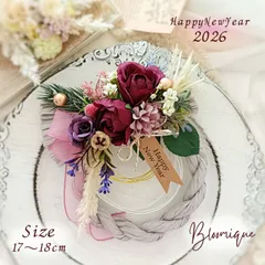 44♡2026.お正月リース.しめ縄リース.お正月飾り.しめ縄飾り.薔薇