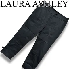 LAURA ASHLEY ローラアシュレイ レディースパンツ ブラック 黒 11号 Lサイズ相当 リボンデザイン ストレッチ素材 綿混 中国製 定価14040円 品番TRJ171J4 美品 001287H