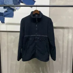 (100) ニューバランス カジュアル ビックロゴ 刺繍 フリース プリーツ ジャケット