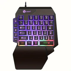 【RGBバックライト搭載】片手ゲーミングキーボード マウスセット エルゴノミックデザイン リストレスト付き USB接続 35キー PCゲーム ポータブルゲームコントローラー 数字キーパッド搭載【キーボード】