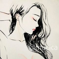 肉筆原画 水墨画 墨彩画 絵画 美人画 手描きイラスト - メルカリ
