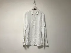 本物セオリーtheoryカラフルストライプ柄ドレス麻リネン長袖シャツメンズサーフアメカジミリタリーストリートスケーターワークビジネススーツモードドレスゴルフバイカーロック白ホワイト40日本製L