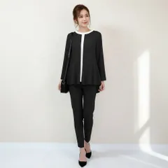 ☆ ブラック ☆ Mサイズ ☆ スーツ レディース セット スーツ レディース セット パンツ パンツセット フォーマル スーツセット ジャケットセット セットアップ 入学式 卒業式 七五三 ママスーツ ママ セレモニースーツ ビジネススーツ ビジネス 結婚式