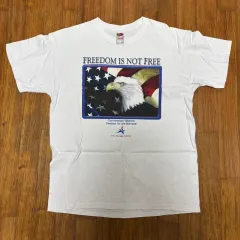 ヴィンテージ FRUIT OF THE LOOM(フルーツオブザルーム) FREEDOM IS NOT FREE 半袖Tシャツ L