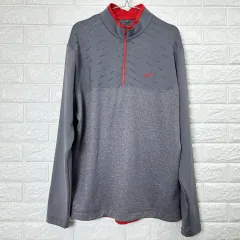 NIKE GOLF(ナイキゴルフ) メンズ ハーフジップアップ 起毛 スウェット グレー XXL(110) ルーズフィット