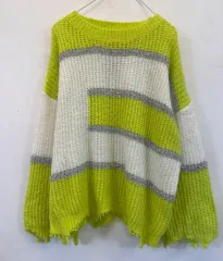 エゴイスト 蛍光バイカラーニット 年末コーデ デートコーデ クリスマスコーデ クリスマスニット