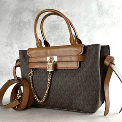 極美品✨MICHAEL KORS マイケルコース ハミルトンレガシー HAMILTON LEGACYベルテッド サッチェル 2wayショルダーバッグ レザー MK柄 チェーン カデナ 南京錠 ハンドバッグ トート