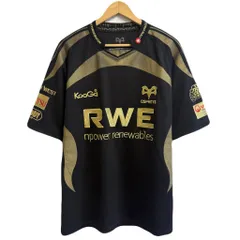 Kooga オスプリーズ 2009-2010 ラグビー ジャージ ホーム ユニフォーム 半袖 黒×ゴールド Mサイズ No.L773