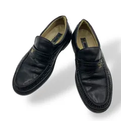 美品　DAKS ダックス　レザーシューズ　ローファー　革靴　Uチップ　ロゴ　ゴールド金具　ビジネス　黒　ブラック　25.5cm