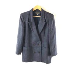 Run Robe レディースジャケット11号 黒白千鳥柄 ダブルボタン 上品秋冬 