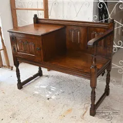 L3710-61 英国アンティーク テレフォンベンチ 長椅子 ソファ カウチソファ イギリス