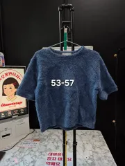 ブルー 半袖 ニット 53-57