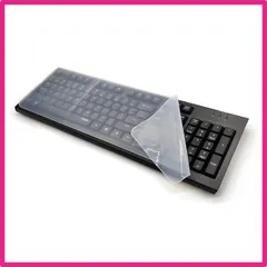 デスクトップ サムコス デスクトップ PC キーボード プロテクター 極薄 高い透明感 防水 静音 防塵 耐磨 シリコンキーボードカバー 17?19インチ（445x140mm）対応可能 パソコンキーボードプロテクター（2枚入り）