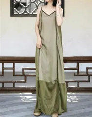 ロングスカート キャミワンピ ジャンパースカート エレガント[K](T)