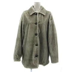 ジーナシス JEANASIS フェイクファーコート ステンカラーコート ミドル丈 F ベージュ /YS3