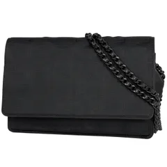 シャネル CHANEL ニュートラベルライン チェーンウォレット ココマーク ショルダーバッグ 斜め掛け ショルダーバッグ ナイロンジャガード ブラック レディース 【中古】