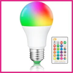 1個 Haian Support LED電球 E26口金 40W形相当 6W 500LM 昼白色 RGB 16色 調光調色 カラフル マルチカラー 16色選択可 リモート 装飾照明電球 リモコン付き 記憶機能 舞台/パーティー/リビングルーム/カフェー