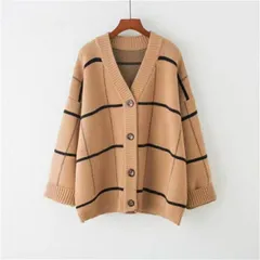 ニットトップス コート 長袖カーディガン (T)