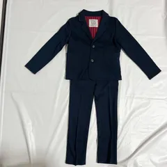 美品　apres les cours アプレレクール 子供用スーツ ネイビー 130㎝ クリーニング済み ウエストゴム 男の子 女の子 卒園式 入学式 発表会 結婚式 フォーマル