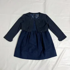 美品　BeBe べべ 子供用ワンピース ネイビー ボレロ カーディガン 120㎝ 女の子 卒園式 入学式 発表会 結婚式 フォーマル 綿 ポリエステル おしゃれ 可愛い