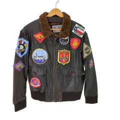 USED古着(ユーズドフルギ) {{MAXCADYS}} TOPGUN G-1 フライトレザージャケット メンズ import：L 【中古】【ブランド古着バズストア】 ユーズドフルギ USED古着 TOPGUN G-1 フライトレザージャケット メンズ