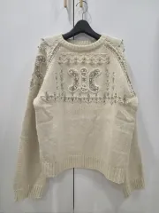 アイボリー톤 ビーズ装飾 ニット セーター