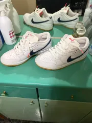 ナイキ SB ダンク ロー プロ ISO オレンジ ラベル 白 ネイビー