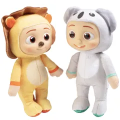 CoComelon JJ Lion & Koala Plush Toys, 2 Pack - 8" Cute Soft Plush Stufffed Animals Doll Figures - Officially Licensed - [ライオン&コアラ]